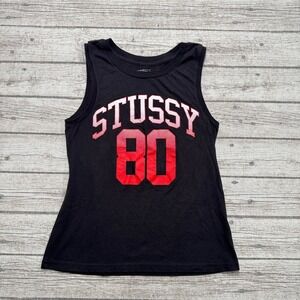 Stussy Tank Top Women's XS Black Sleeveless Muscle Fit Athletic Streetwear USA
